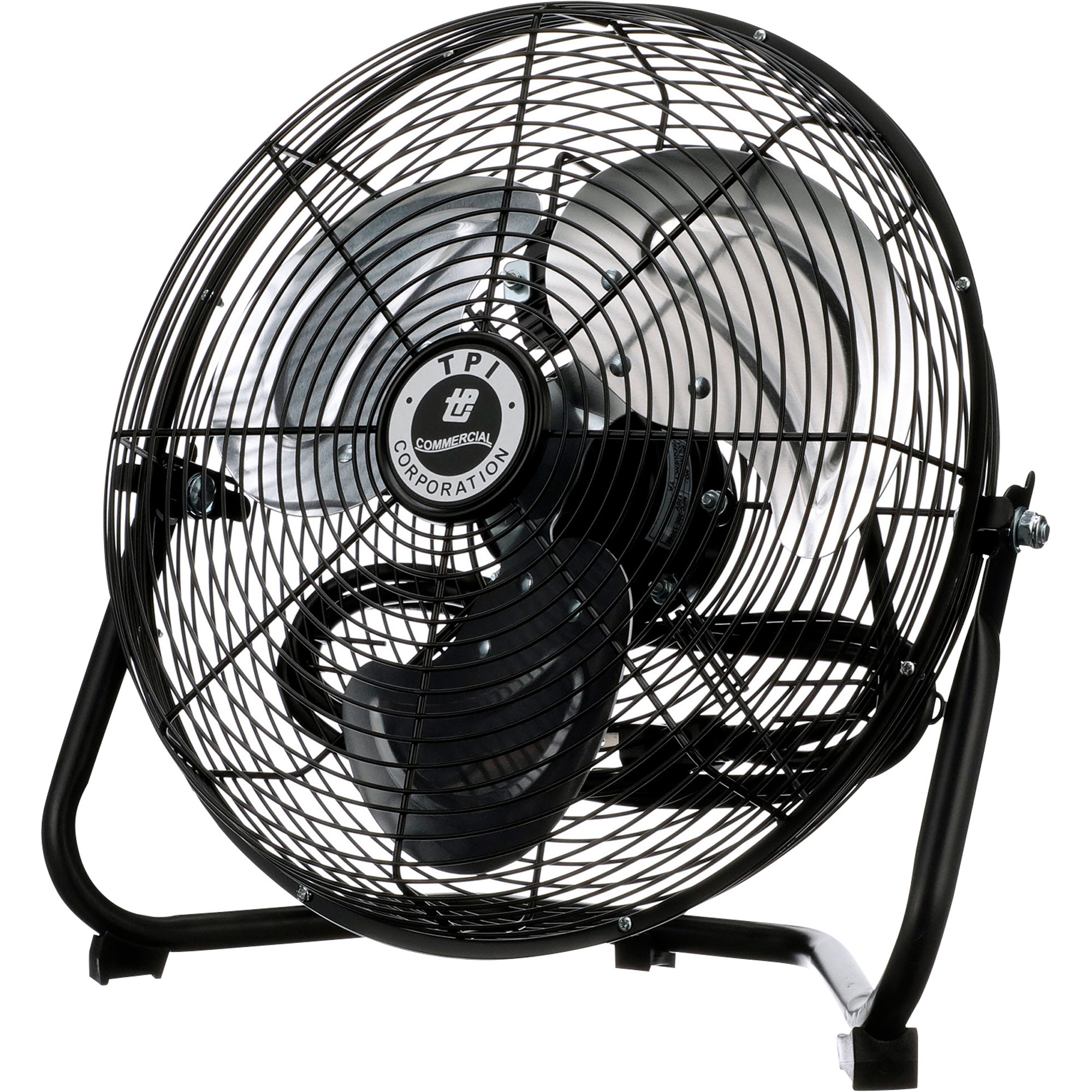TPI Commercial Floor Fan - 12in. Diameter, 0.08 HP, 1050 CFM, Black, Model# CF12